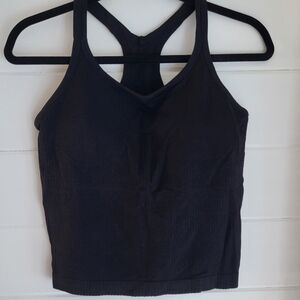 Ribbed-knit Built-in Bra Racerback Tank Size XL